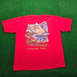 Margaritaville Tshirt Mens XL Red Montego Bay Jamaica Ship Parrot Vintage‎ 2005